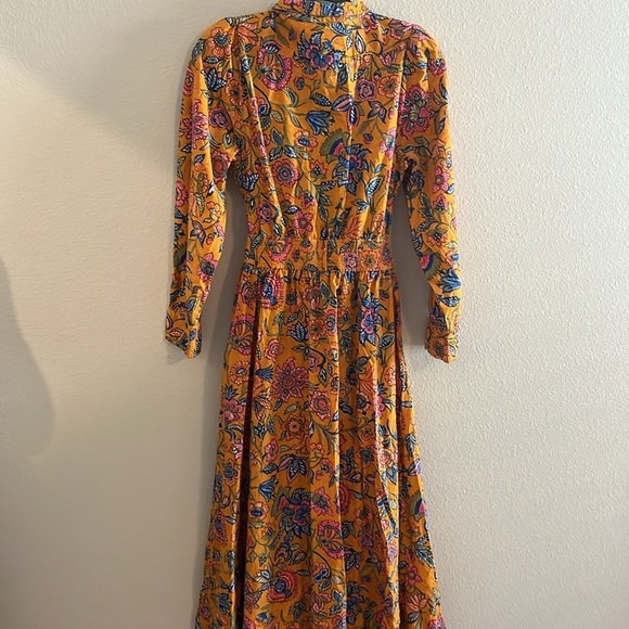 House of Harlow 1960 Cheyna Orange Floral Bohemian Midi Dress Size Large - Picture 7 of 9